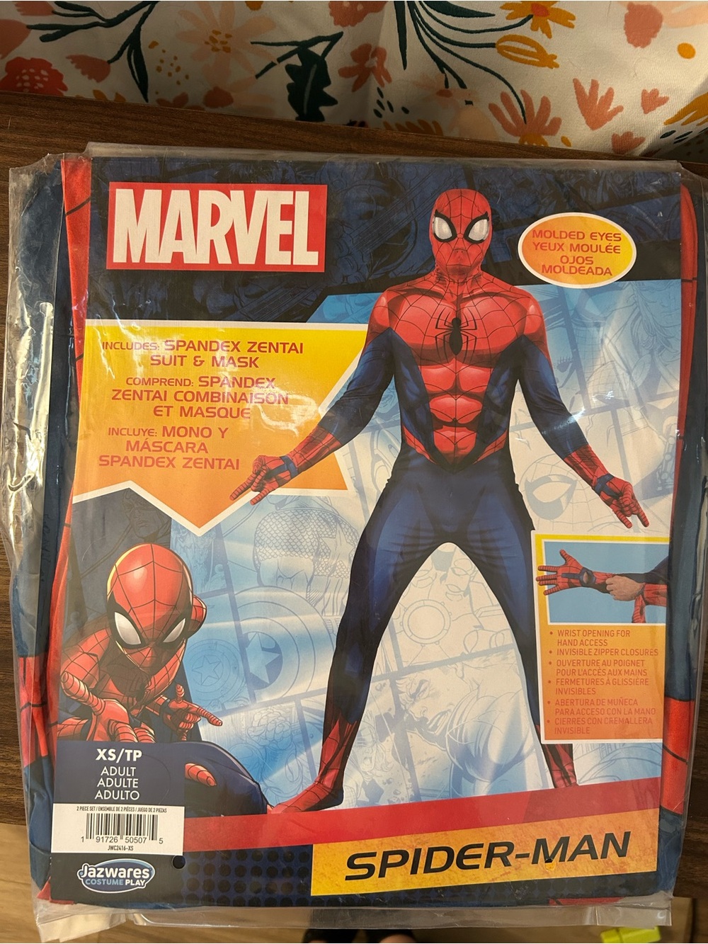 New! MARVEL Spider-Man Adult Spandex Zentai Costume Mask XS Halloween
